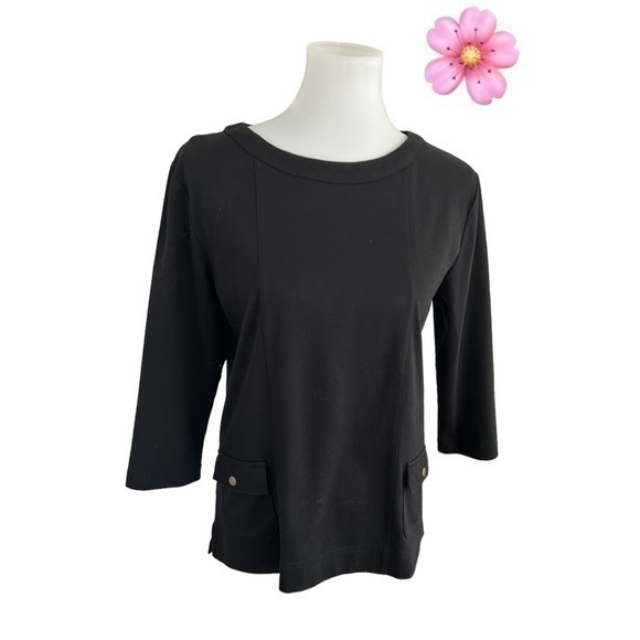 Links three-quarter length sleeves front pocket tunic style top - Picture 1 of 7